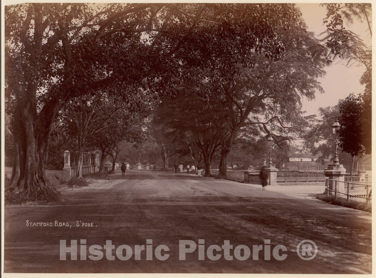 Photo Print : Stamford Road, Singapore : Vintage Wall Art