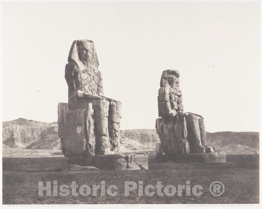 Photo Print : Félix Teynard - Gournah (Thèbes), Colosses (Celui de Droite, Dit de Memnon) : Vintage Wall Art