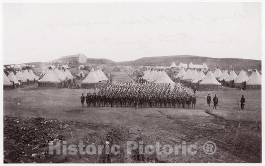 Photo Print : Formerly Mathew B. Brady - Camp of 34th Massachusetts Infantry Near Fort Lyon, Virginia 1 : Vintage Wall Art