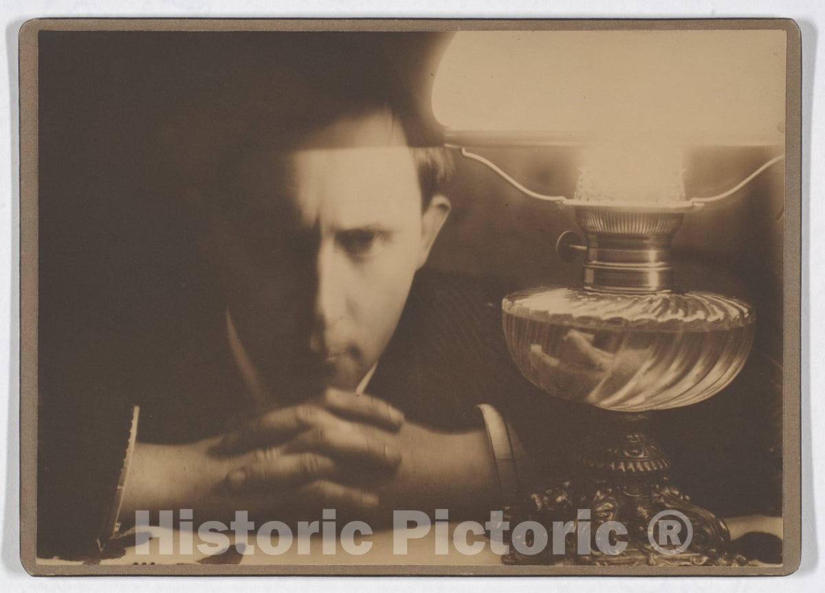 Photo Print : Stanislaw Ignacy Witkiewicz - Self-Portrait, Collapse, with Lamp, Zakopane : Vintage Wall Art