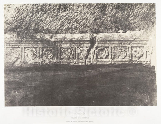 Photo Print : Auguste Salzmann - Jérusalem, Vallée de Hinnom, Détails de la Frise de la retraite des Apôtres : Vintage Wall Art