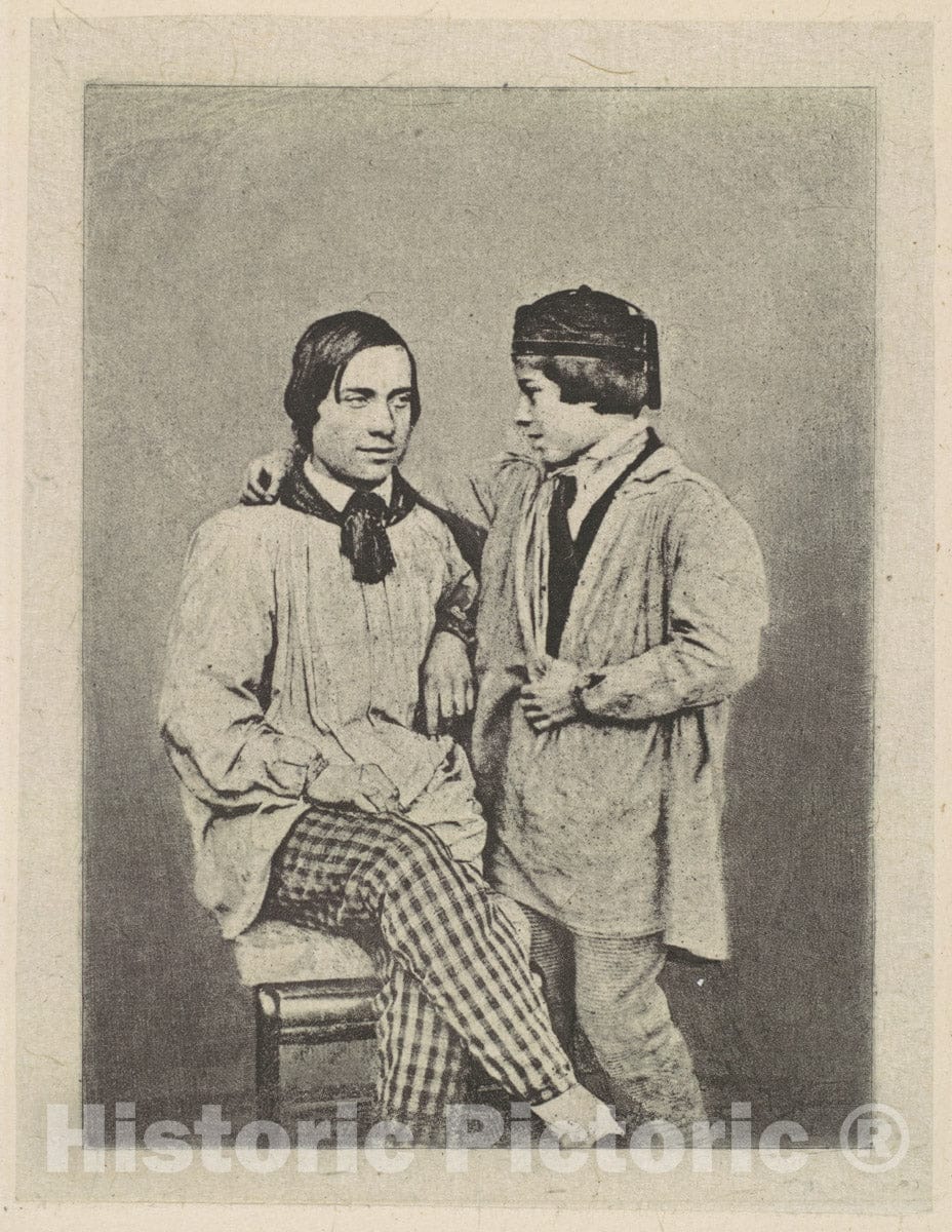 Art Print : Armand-Hippolyte-Louis Fizeau - Man and Boy : Vintage Wall Art