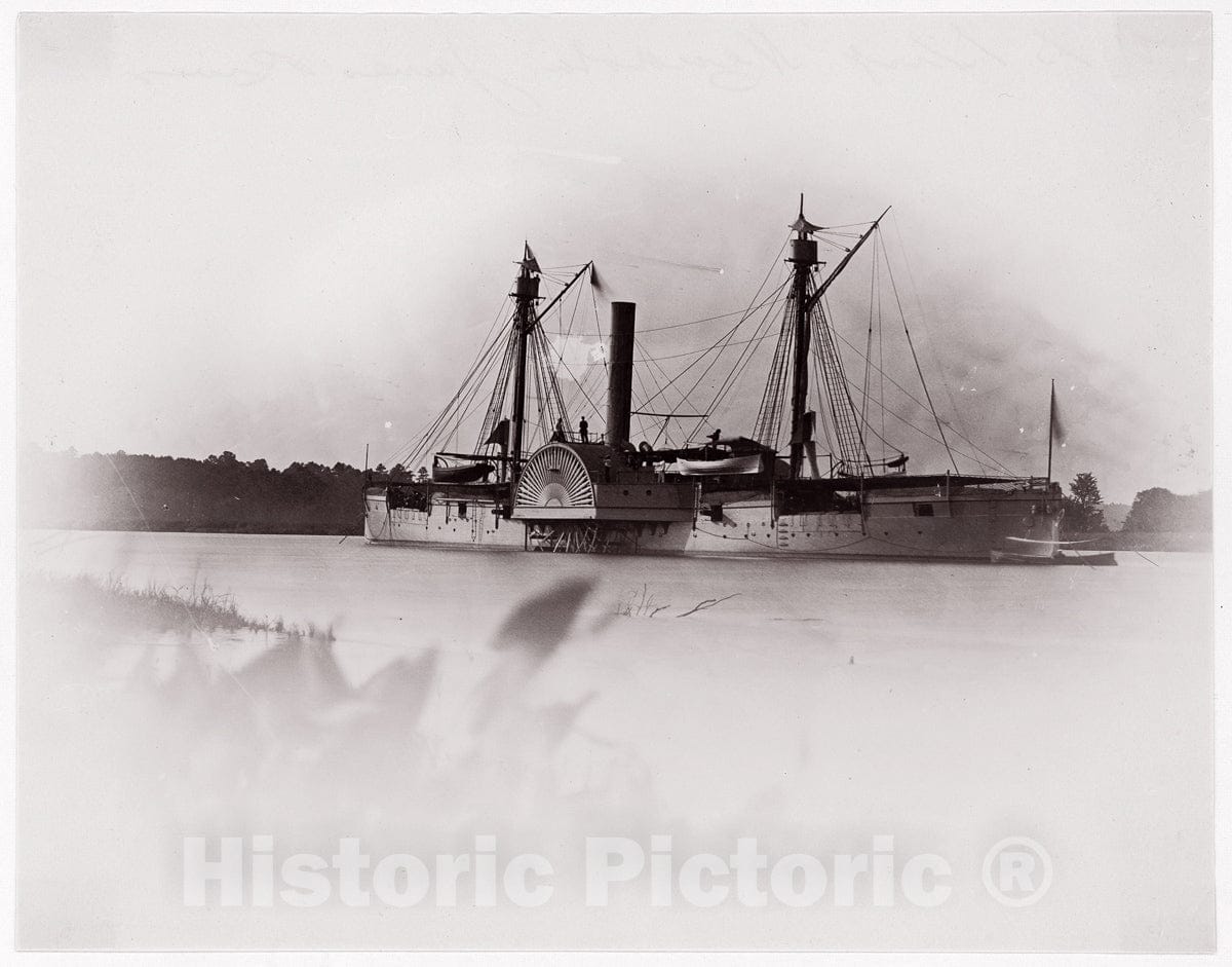 Photo Print : Formerly Mathew B. Brady - U.S. Gunboat Mendota, James River 2 : Vintage Wall Art