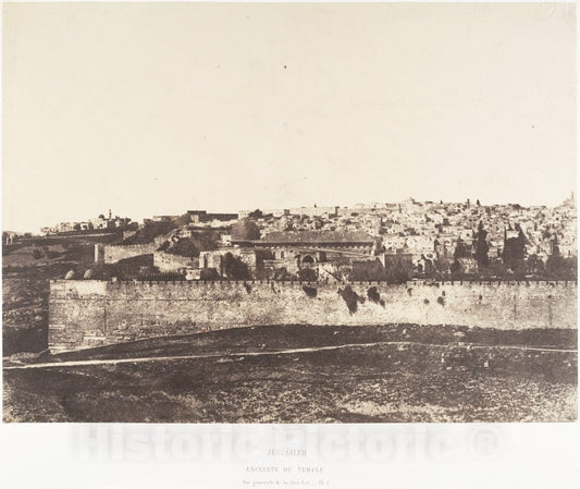 Photo Print : Auguste Salzmann - Jérusalem, Enceinte du Temple, Vue générale de la face Est, Pl. 1 : Vintage Wall Art