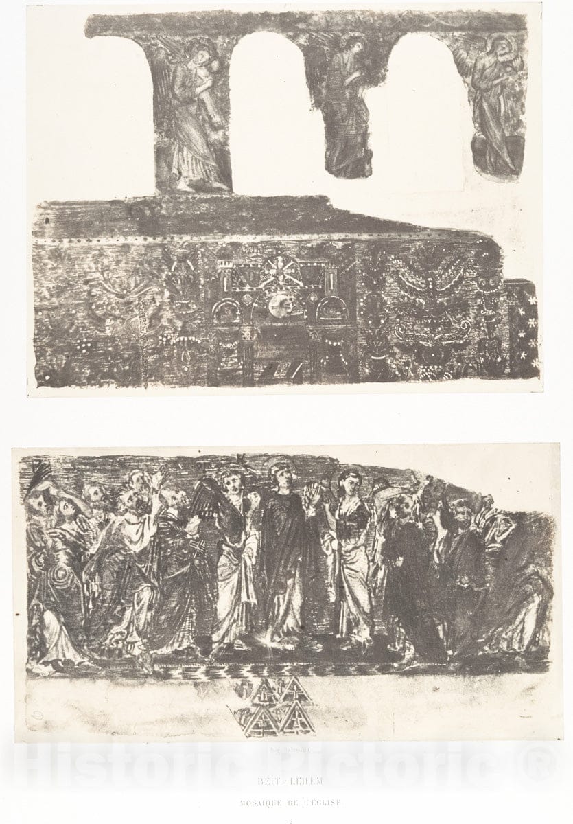 Photo Print : Auguste Salzmann - Beit-Lehem, Mosaïque de l'Église II : Vintage Wall Art
