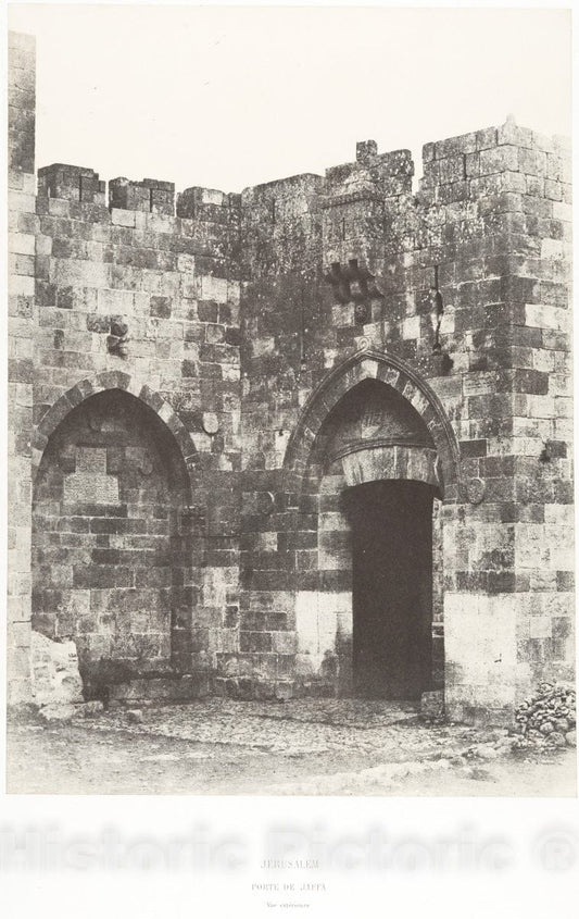 Photo Print : Auguste Salzmann - Jérusalem, Porte de Jaffa, Vue extérieure : Vintage Wall Art