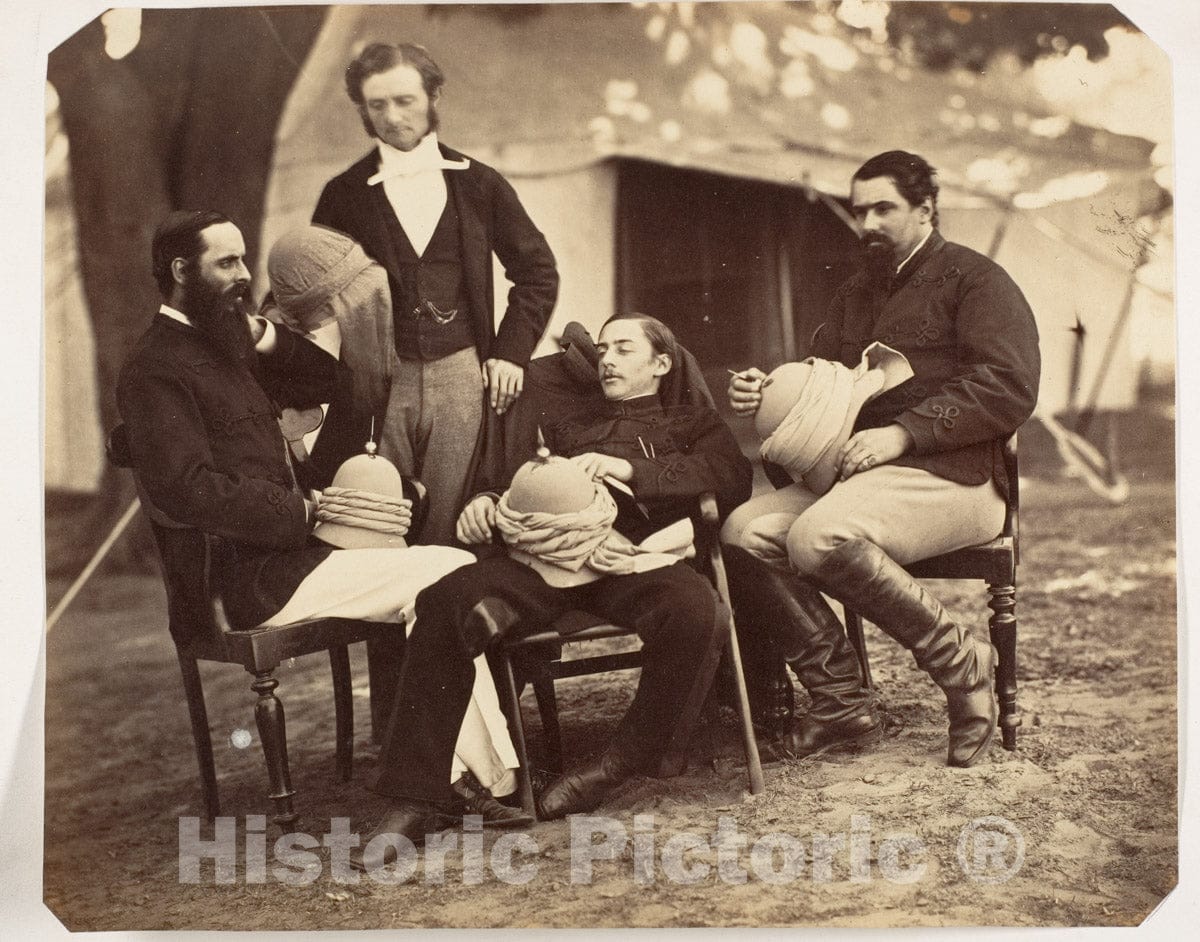 Photo Print : Group Portrait at The Governor Generals Camp - Artist: Jean Baptiste Oscar Mallitte - Created: 1858–61 : Vintage Wall Art