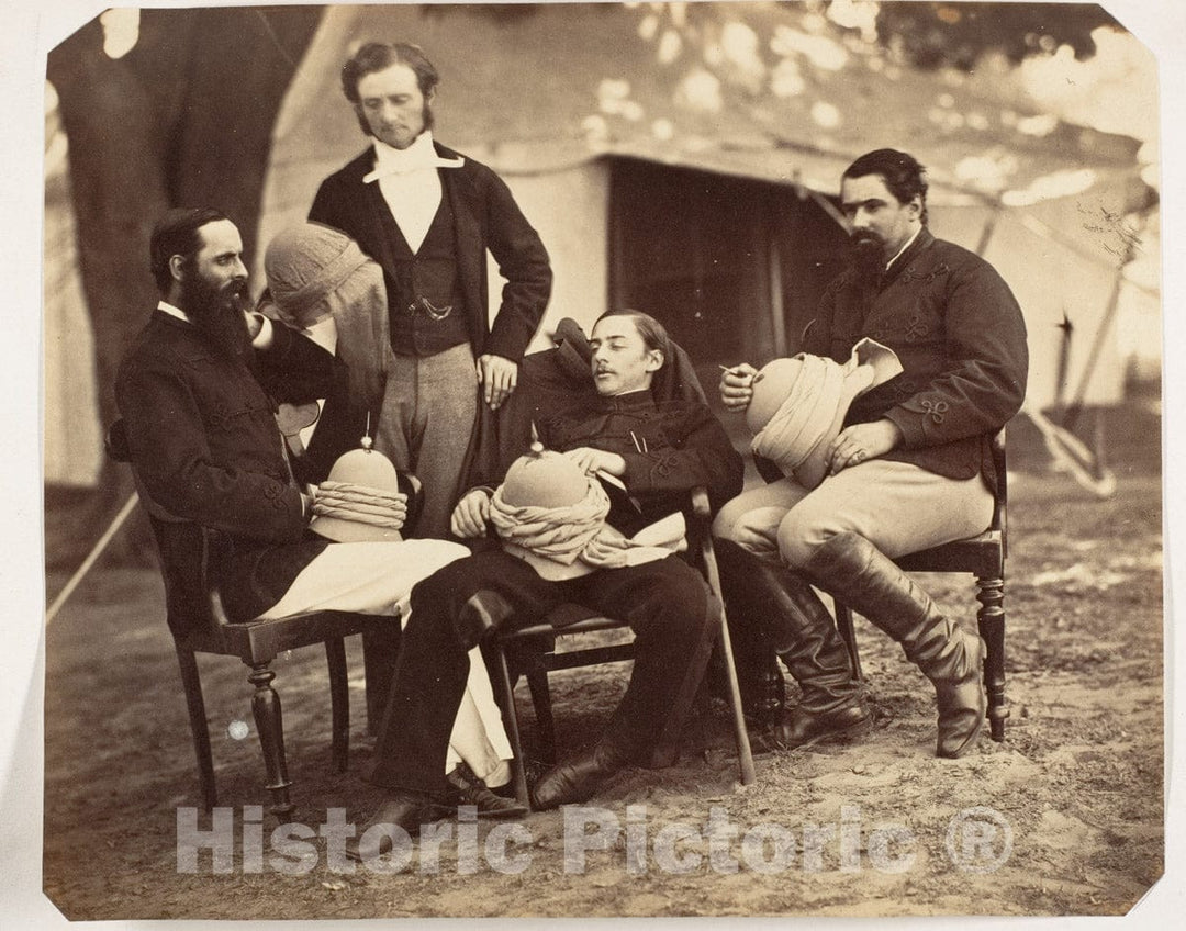 Photo Print : Group Portrait at The Governor Generals Camp - Artist: Jean Baptiste Oscar Mallitte - Created: 1858–61 : Vintage Wall Art