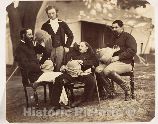 Photo Print : Group Portrait at The Governor Generals Camp - Artist: Jean Baptiste Oscar Mallitte - Created: 1858–61 : Vintage Wall Art