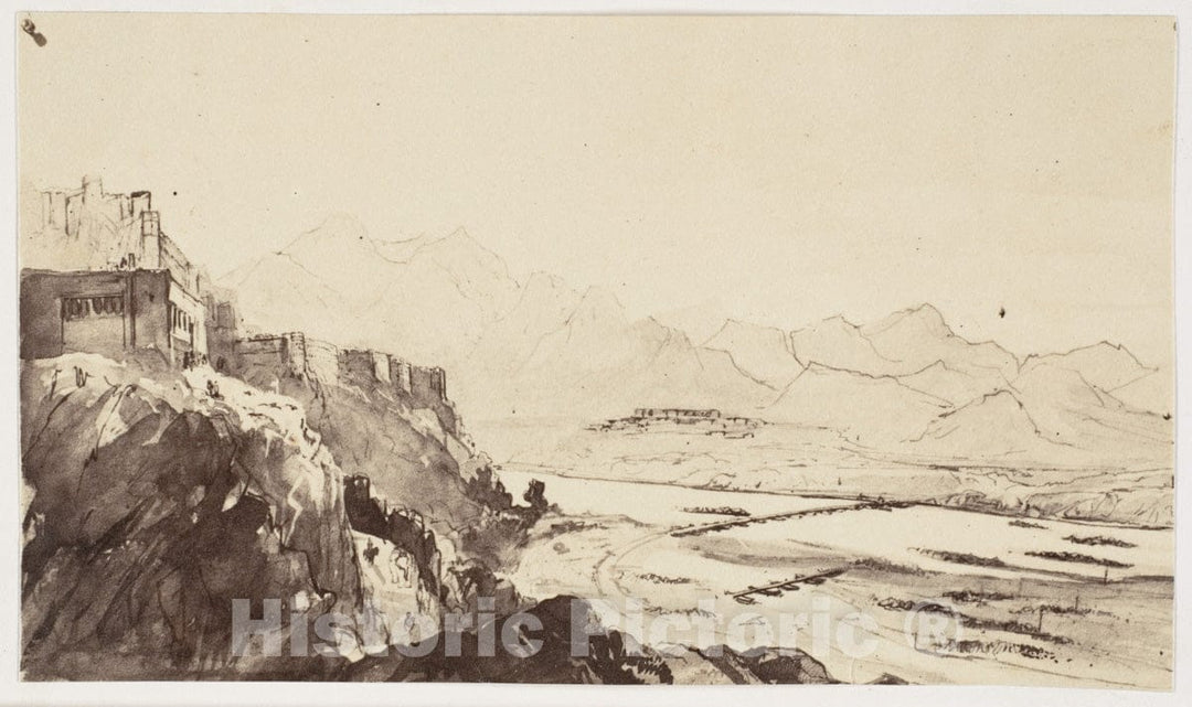 Photo Print : Attock on The Indus River- from a Drawing : Vintage Wall Art
