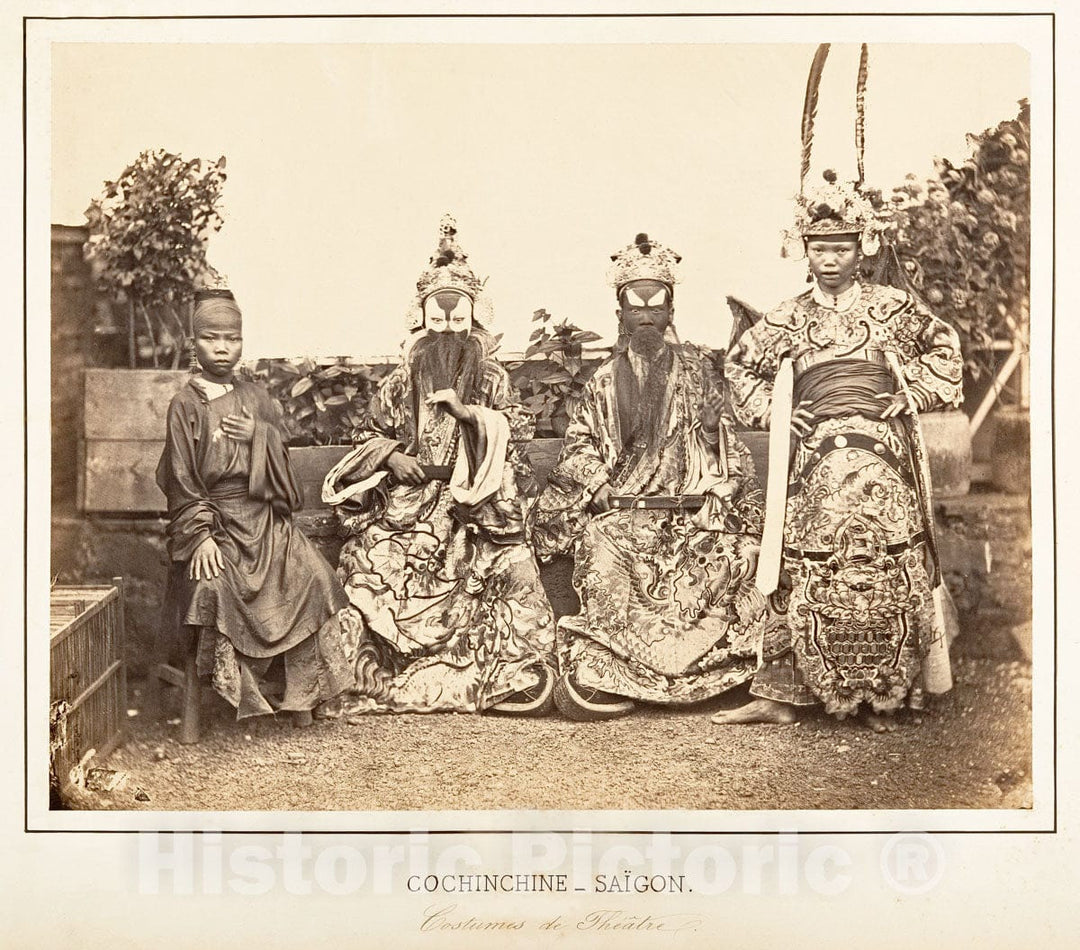Photo Print : Emile Gsell - Costumes de Théâtre, Saïgon, Cochinchine : Vintage Wall Art