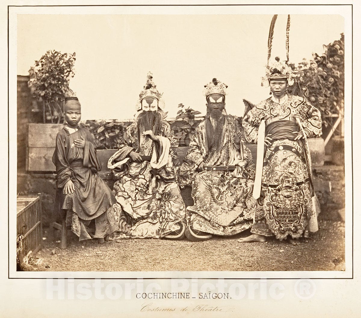 Photo Print : Emile Gsell - Costumes de Théâtre, Saïgon, Cochinchine : Vintage Wall Art