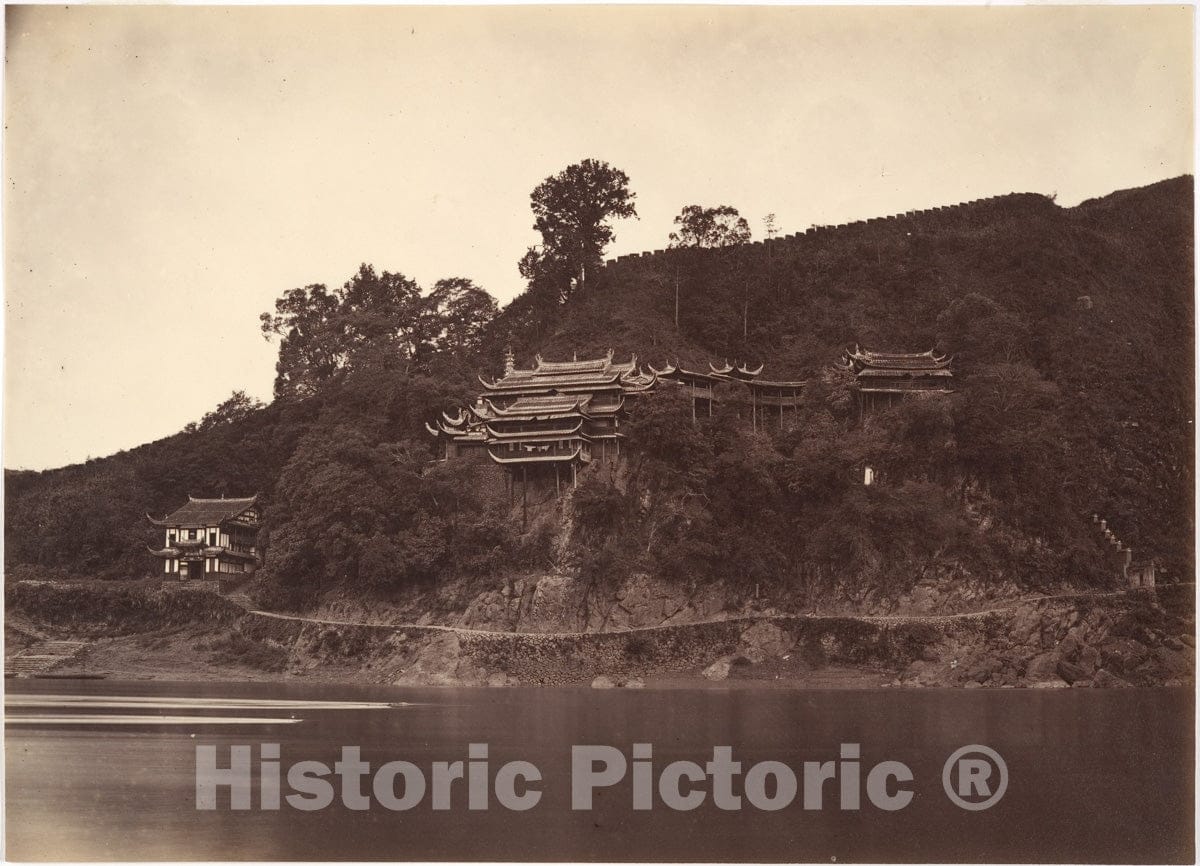 Photo Print : John Thomson - Min-ch'oi Temple & City Wall of Yen-ping : Vintage Wall Art