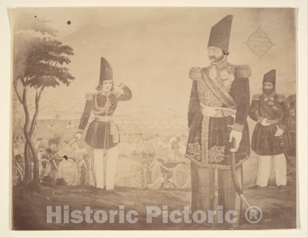 Photo Print : Possibly by Luigi Pesce - A Persian Revue in a Painting That Once Belonged to Ardeshir Mirza, Uncle of The King. : Vintage Wall Art