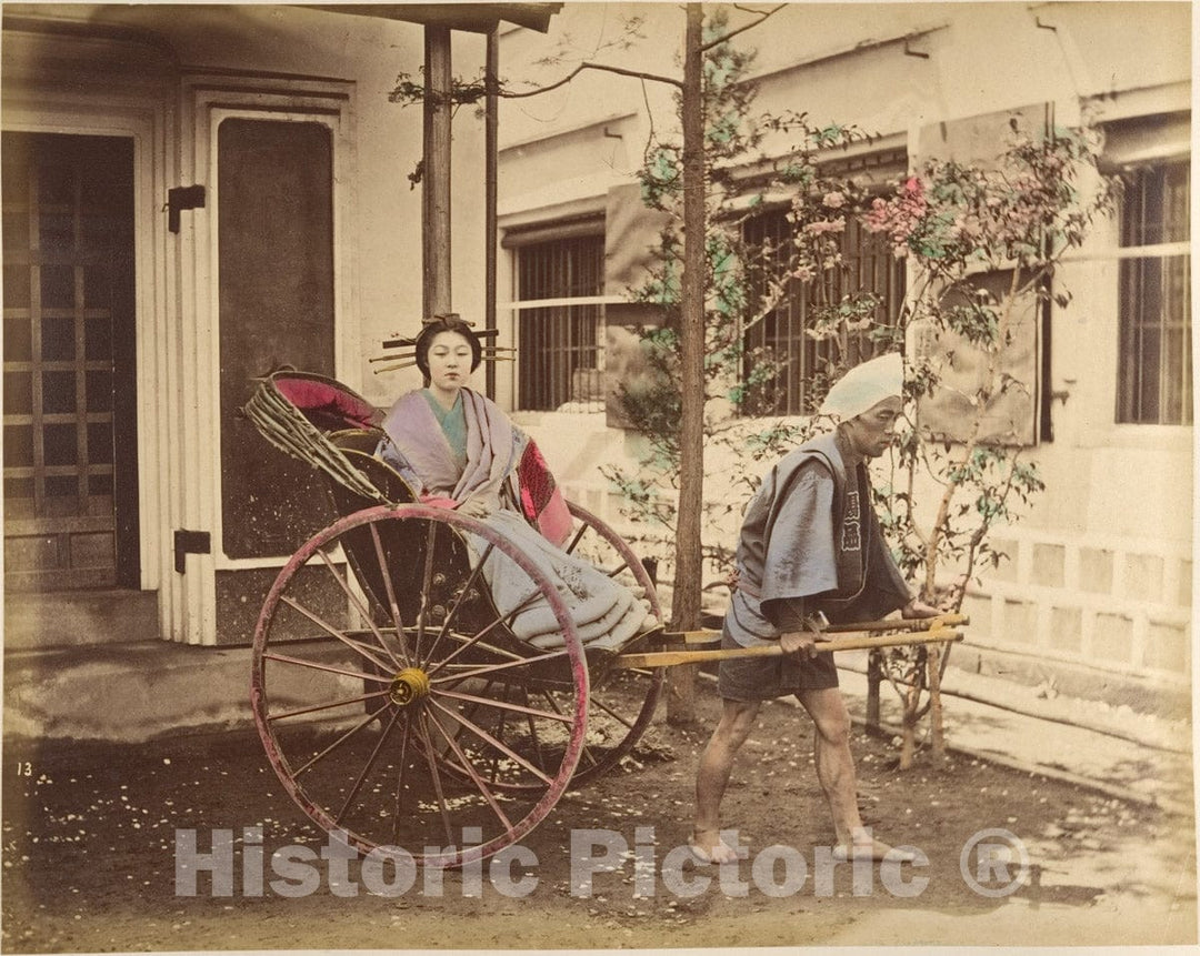 Photo Print : Suzuki Shin'ichi - Japanese Woman in Carriage : Vintage Wall Art