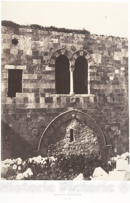 Photo Print : Auguste Salzmann - Jérusalem, Hospital de Sainte-Hélène, Face Sud : Vintage Wall Art