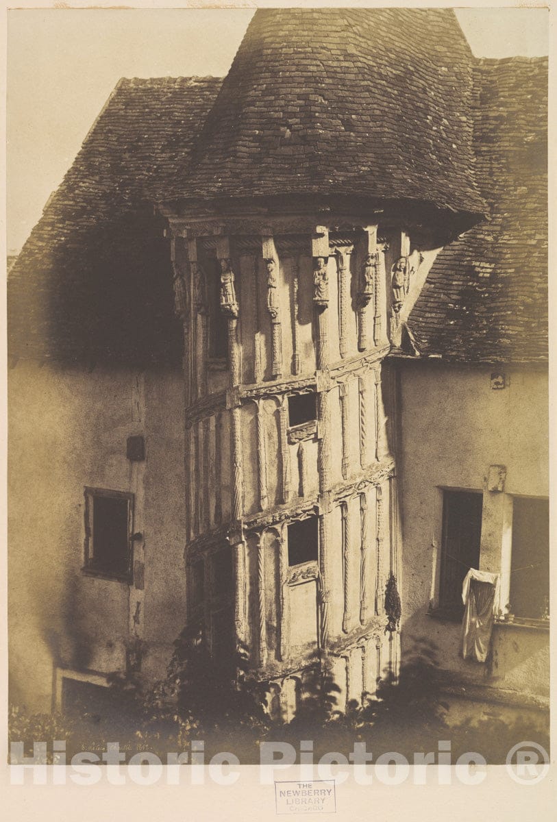 Photo Print : Henri-Jean-Louis Le Secq - Wooden Staircase at Chartres : Vintage Wall Art