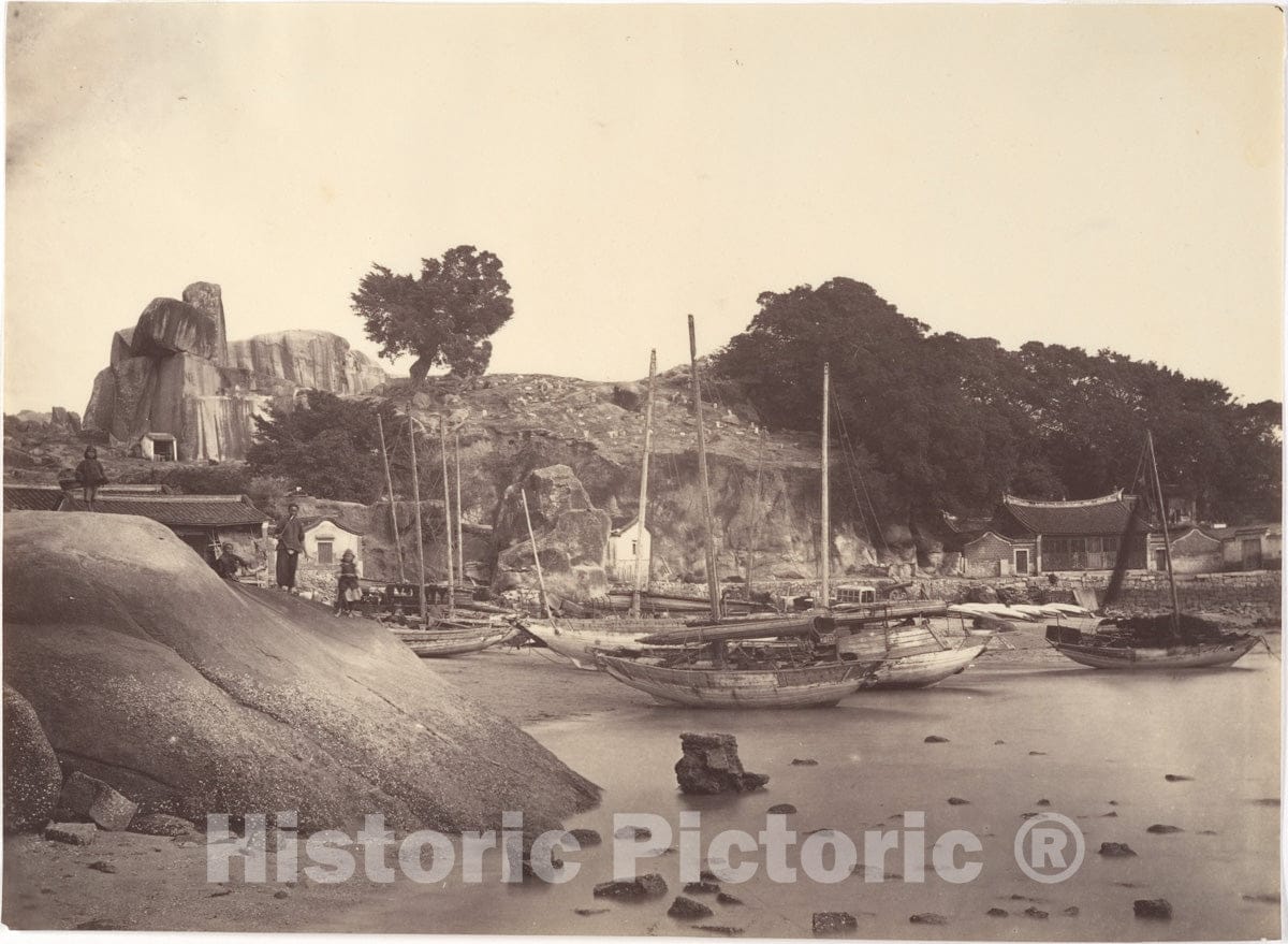 Photo Print : John Thomson - Amoy Fishing Boats : Vintage Wall Art