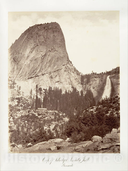 Photo Print : Carleton E. Watkins - Cap of Liberty and Nevada Fall, Yosemite : Vintage Wall Art