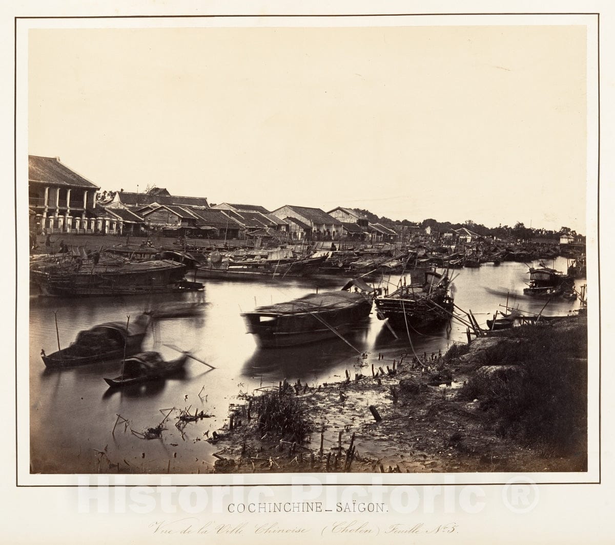 Photo Print : Emile Gsell - Vue de la Ville Chinoise (Cholen) Feuille No. 5, Saïgon, Cochinchine : Vintage Wall Art
