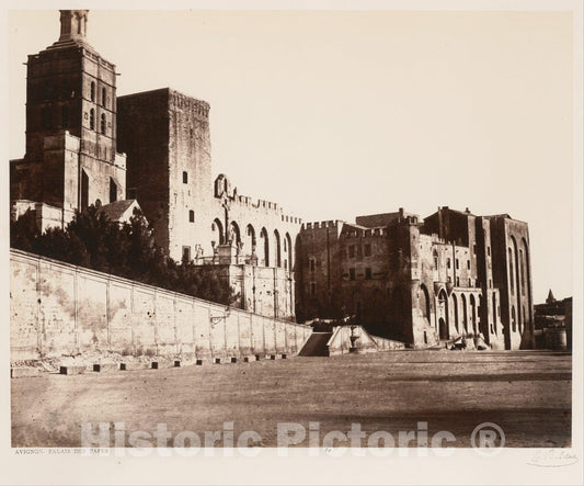 Photo Print : Édouard Baldus - Avignon, Palais des Papes : Vintage Wall Art