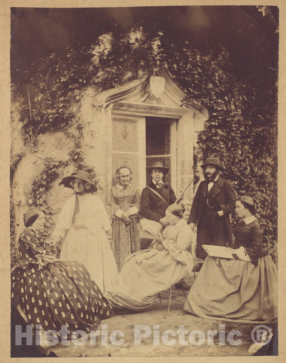 Photo Print : Francis George Claudet - Claudet Family Group, Chateau de la Roche, Amboise : Vintage Wall Art
