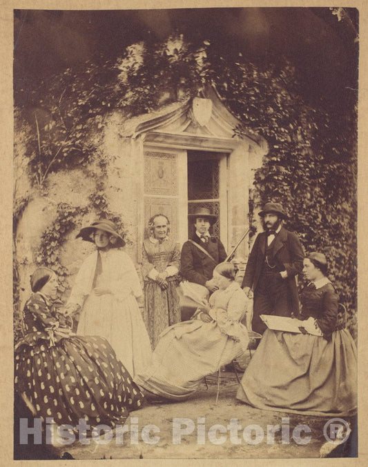 Photo Print : Francis George Claudet - Claudet Family Group, Chateau de la Roche, Amboise : Vintage Wall Art