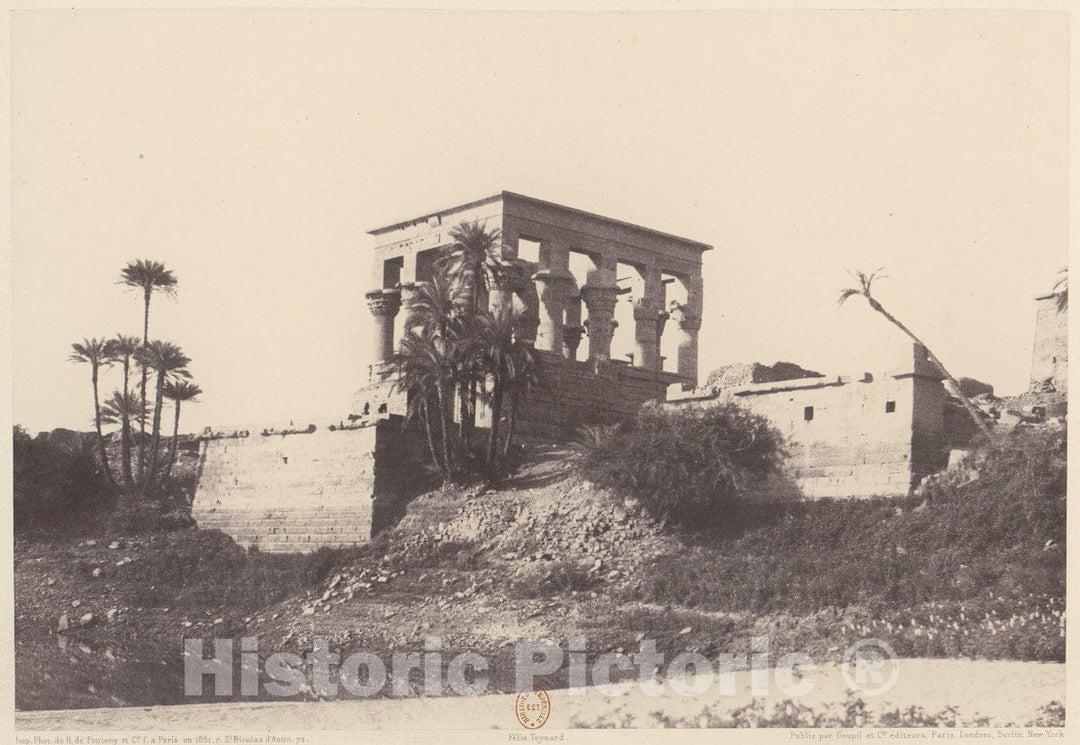 Photo Print : Félix Teynard - ILE de Fîleh (Philæ), Édifice de l'Est - Vue Générale Prise du Point C : Vintage Wall Art