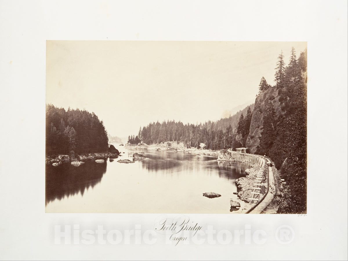 Photo Print : Carleton E. Watkins - Tooth Bridge, Oregon : Vintage Wall Art