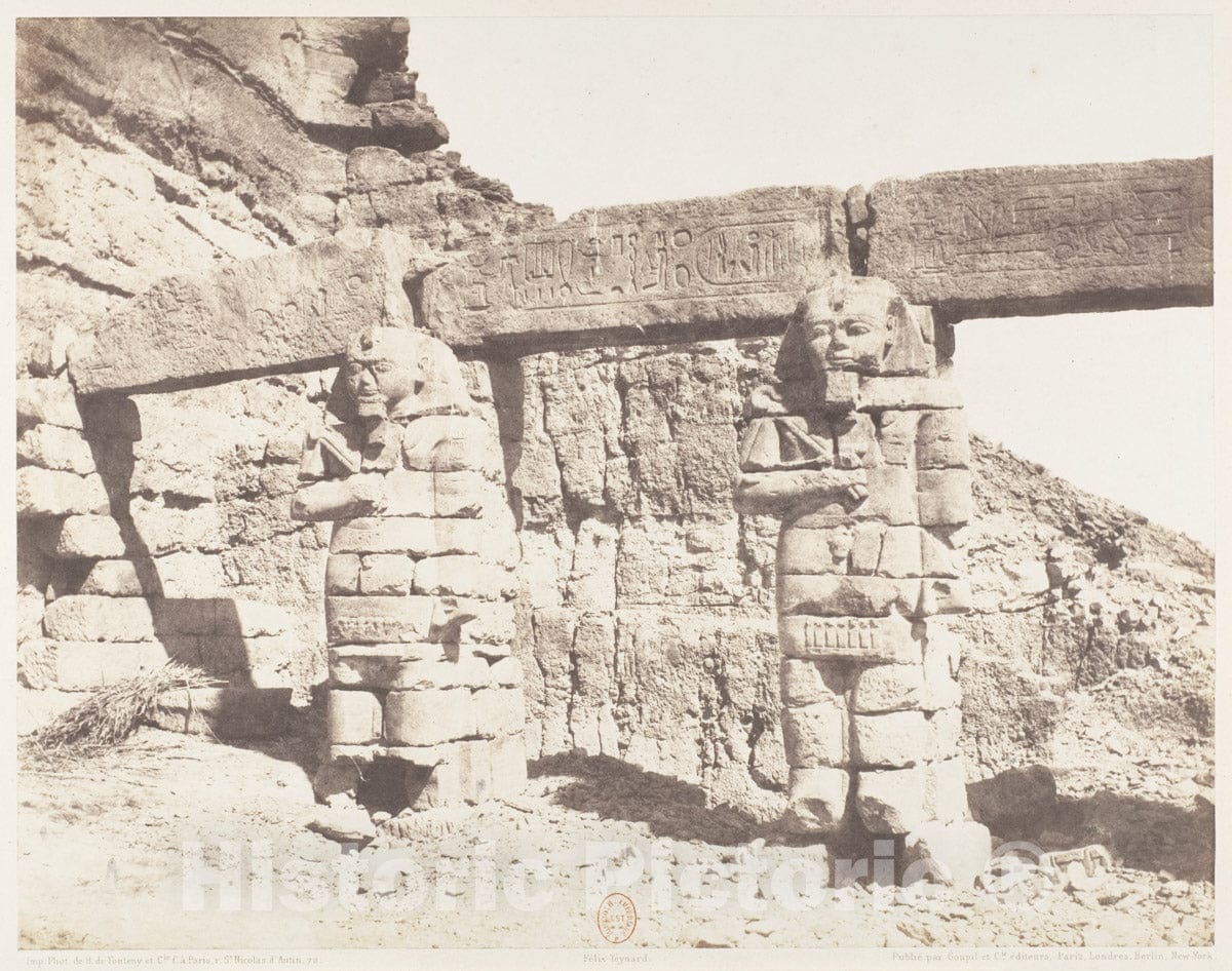 Photo Print : Félix Teynard - Djerf-Hocein (Tutzis), Hemi-Spéos, Colosses de la Partie Extérieure : Vintage Wall Art