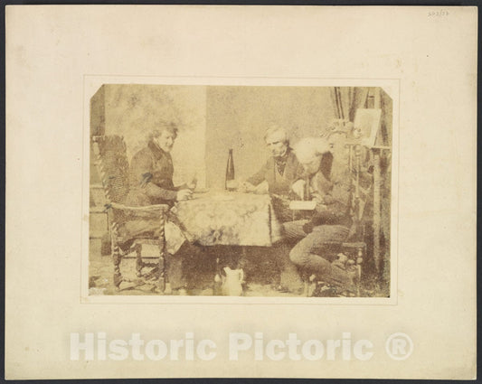 Photo Print : William Henry Fox Talbot - Group of Gentlemen Conversing Over a Glass of Wine : Vintage Wall Art