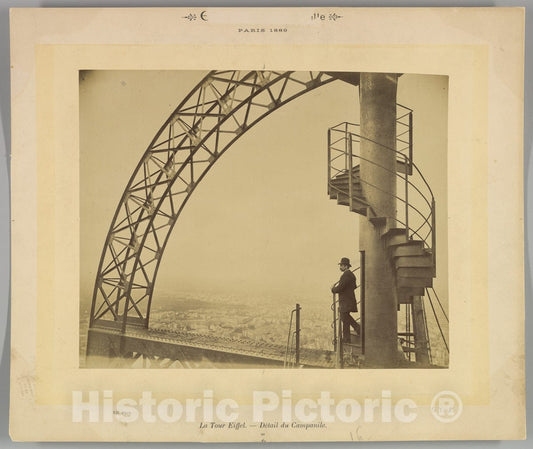 Photo Print : Neurdein Frères - La Tour Eiffel. – Détail du Campanile. : Vintage Wall Art