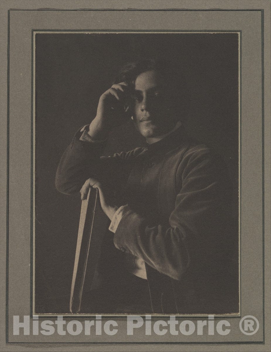 Photo Print : F. Holland Day - Portrait of a Man with Book : Vintage Wall Art