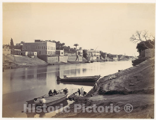 Photo Print : Francis Frith - Banks of The Nile at Cairo : Vintage Wall Art
