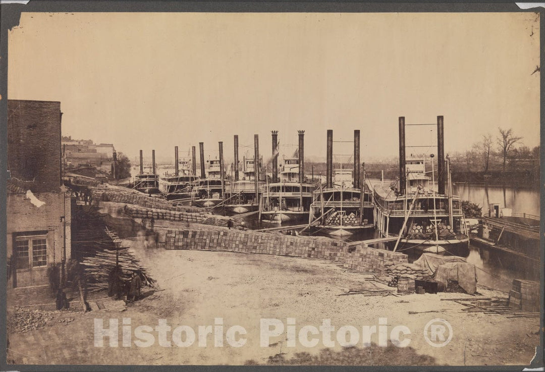 Photo Print : Rodney Poole - Supply Steamers at Nashville, Tennessee : Vintage Wall Art
