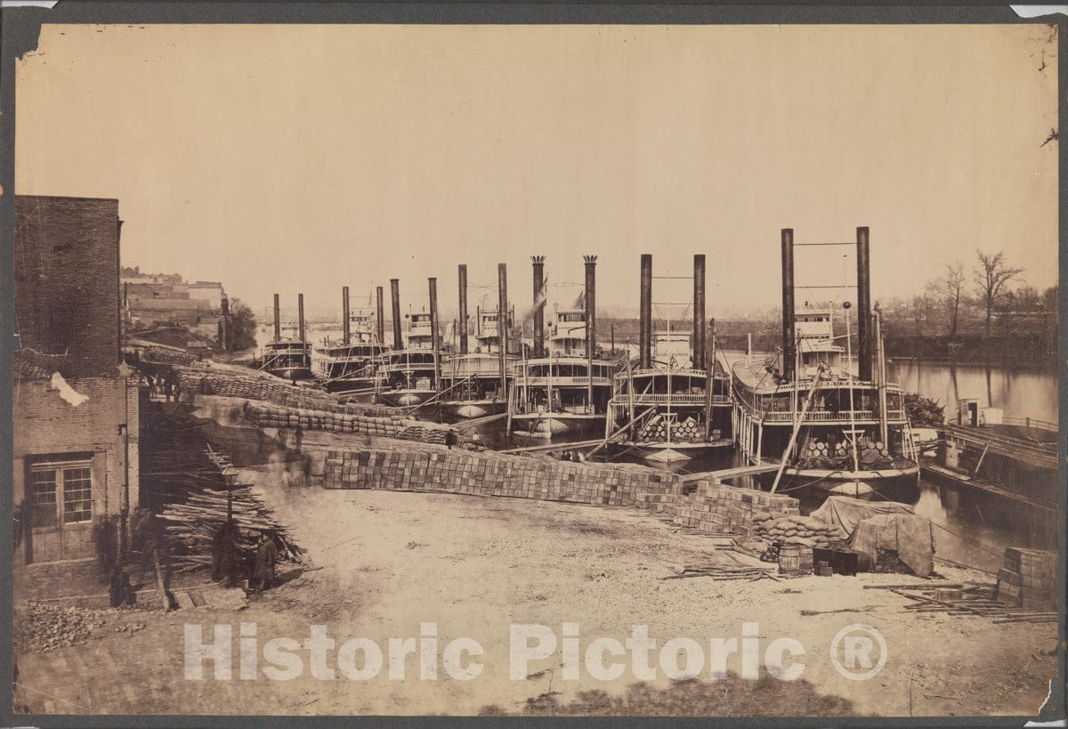 Photo Print : Rodney Poole - Supply Steamers at Nashville, Tennessee : Vintage Wall Art