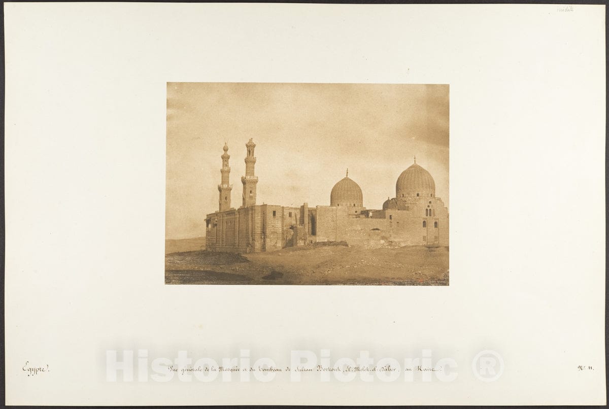 Photo Print : Maxime Du Camp - Vue générale de la Mosquée et du Tombeau de Sultan Bezkouk, El-Melek-el-Dâher, au Kaire : Vintage Wall Art