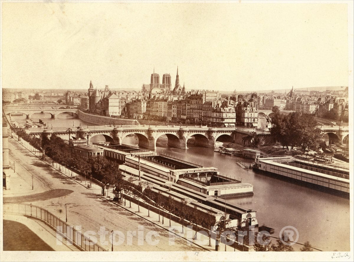Photo Print : Édouard Baldus - Panorama de la Cité : Vintage Wall Art