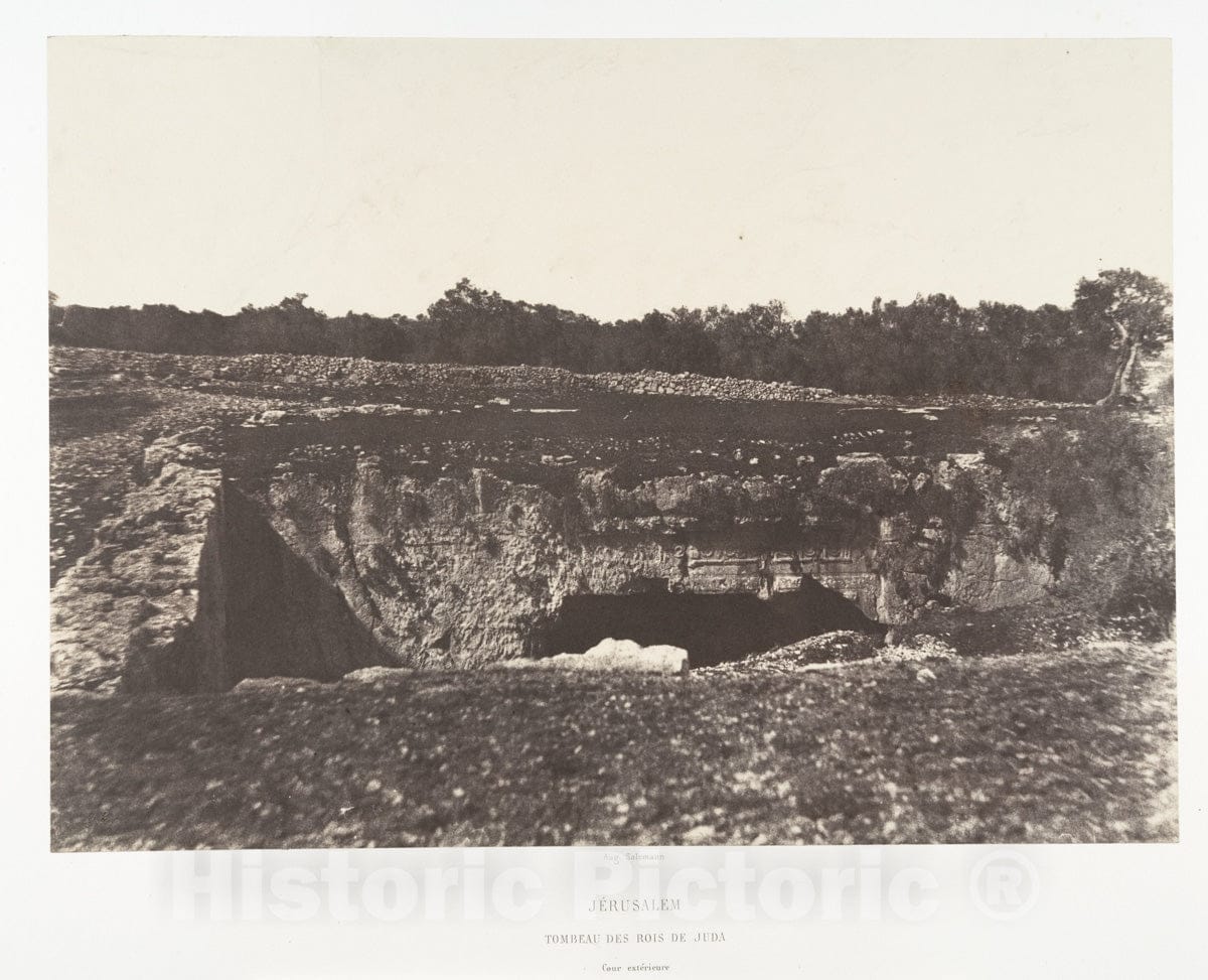 Photo Print : Auguste Salzmann - Jérusalem, Tombeau des Rois de Juda, Cour extérieure : Vintage Wall Art