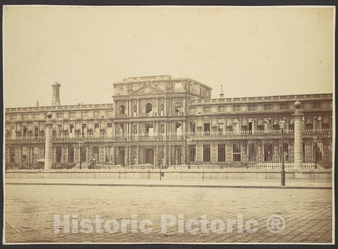 Photo Print : Hippolyte-Auguste Collard - The Tuileries After The Commune : Vintage Wall Art