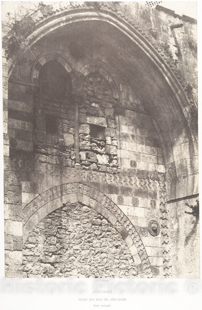 Photo Print : Auguste Salzmann - Jérusalem, Palais de Rois de Jérusalem, Entrée principale : Vintage Wall Art
