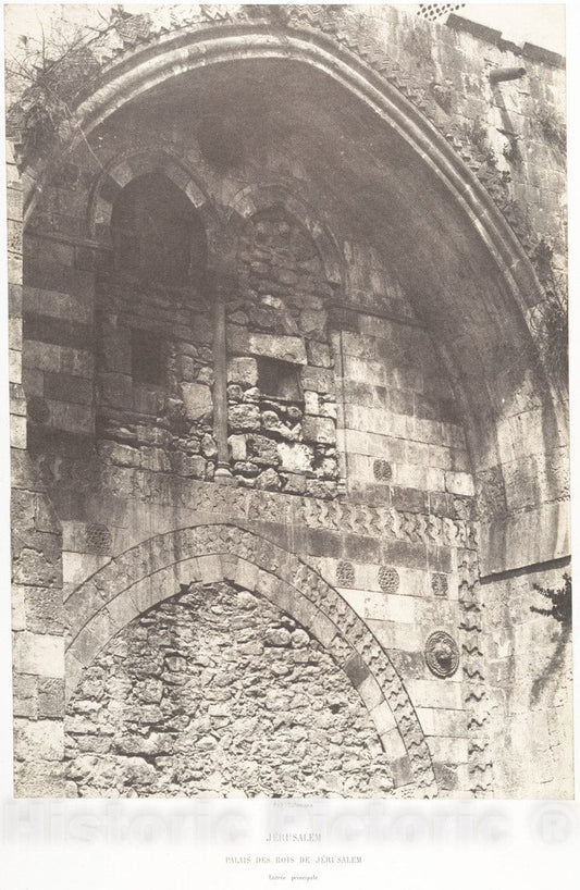 Photo Print : Auguste Salzmann - Jérusalem, Palais de Rois de Jérusalem, Entrée principale : Vintage Wall Art