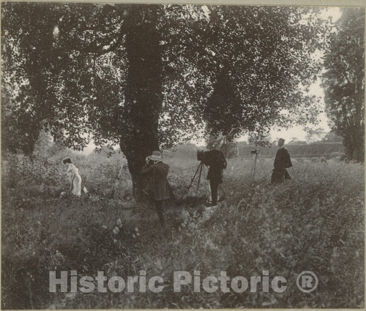 Photo Print : Emile Joachim Constant Puyo - Puyo, Robert Demachy, and Paul de Singly with Model : Vintage Wall Art