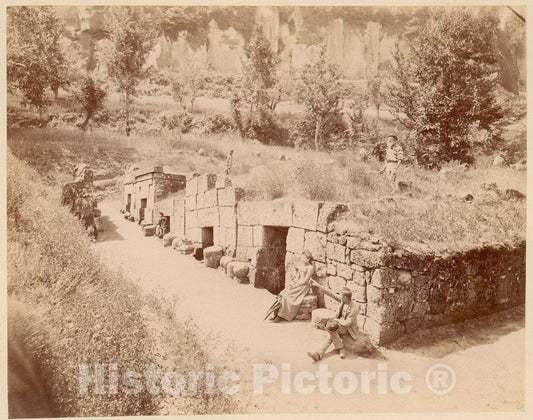 Photo Print : Travelers by Ancient Monument : Vintage Wall Art