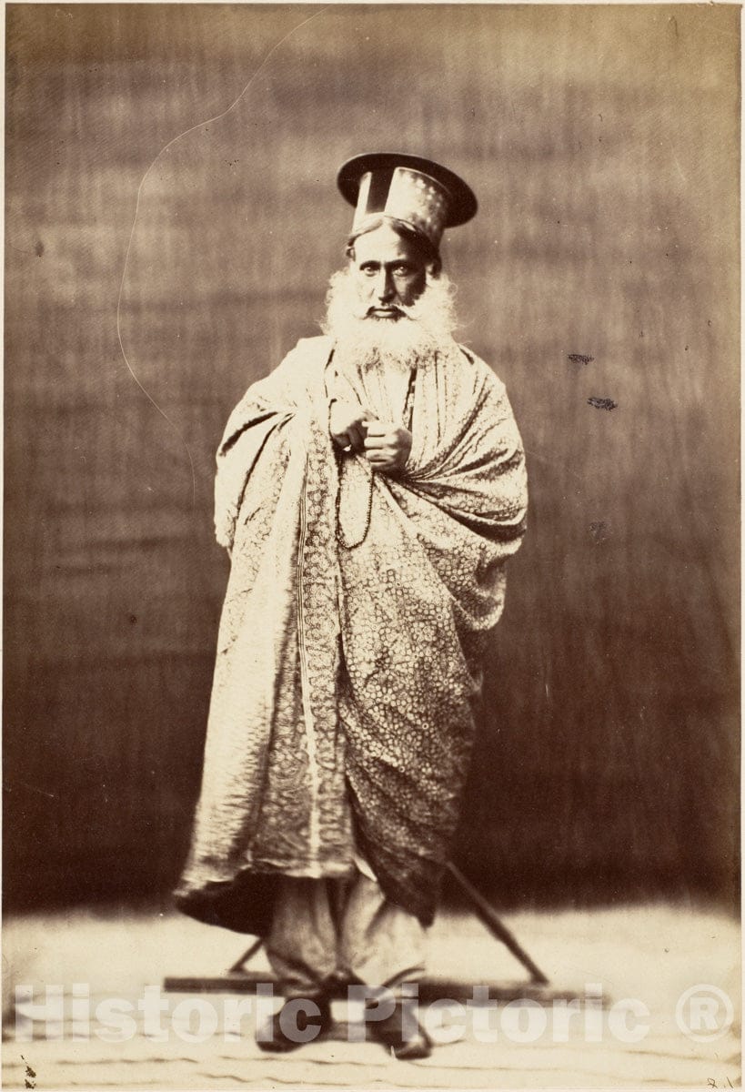 Photo Print : Eastern Man with White Beard, Standing : Vintage Wall Art