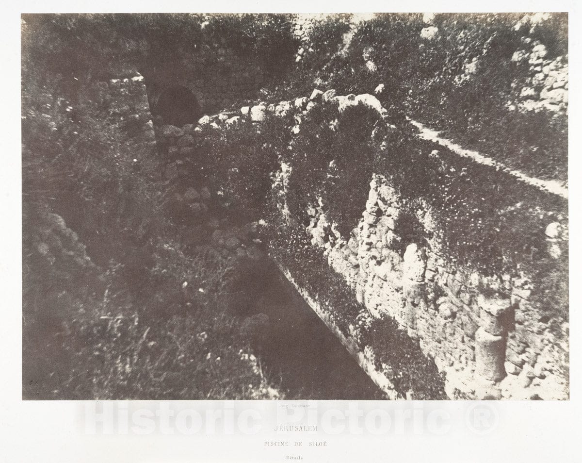 Photo Print : Auguste Salzmann - Jérusalem, Piscine de Siloe, Détails : Vintage Wall Art
