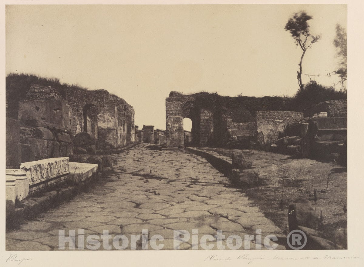 Photo Print : Firmin-Eugène Le Dien - Pompeii, Pompey’s Lane, Tomb Monument of Mamia : Vintage Wall Art