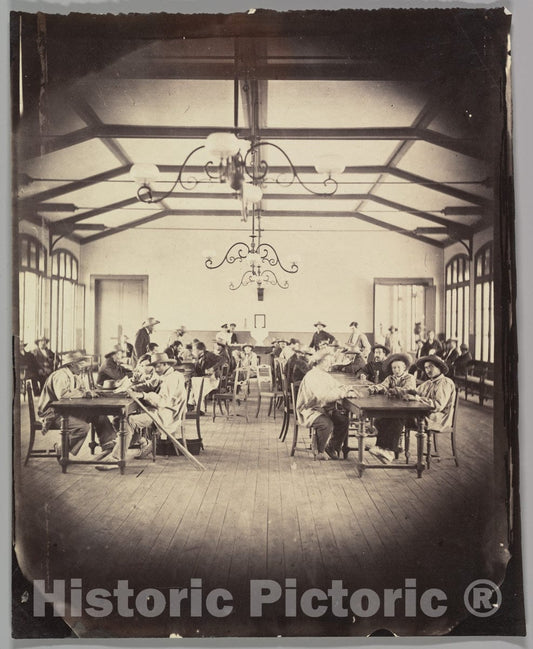 Photo Print : Charles Nègre - Asile impériale de Vincennes, Salle de jeu : Vintage Wall Art