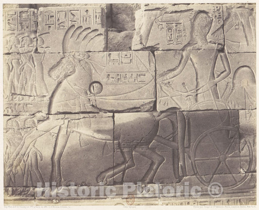 Photo Print : Félix Teynard - Karnak (Thèbes), Enciente du Palais - Détailes de Sculptures au Point N : Vintage Wall Art
