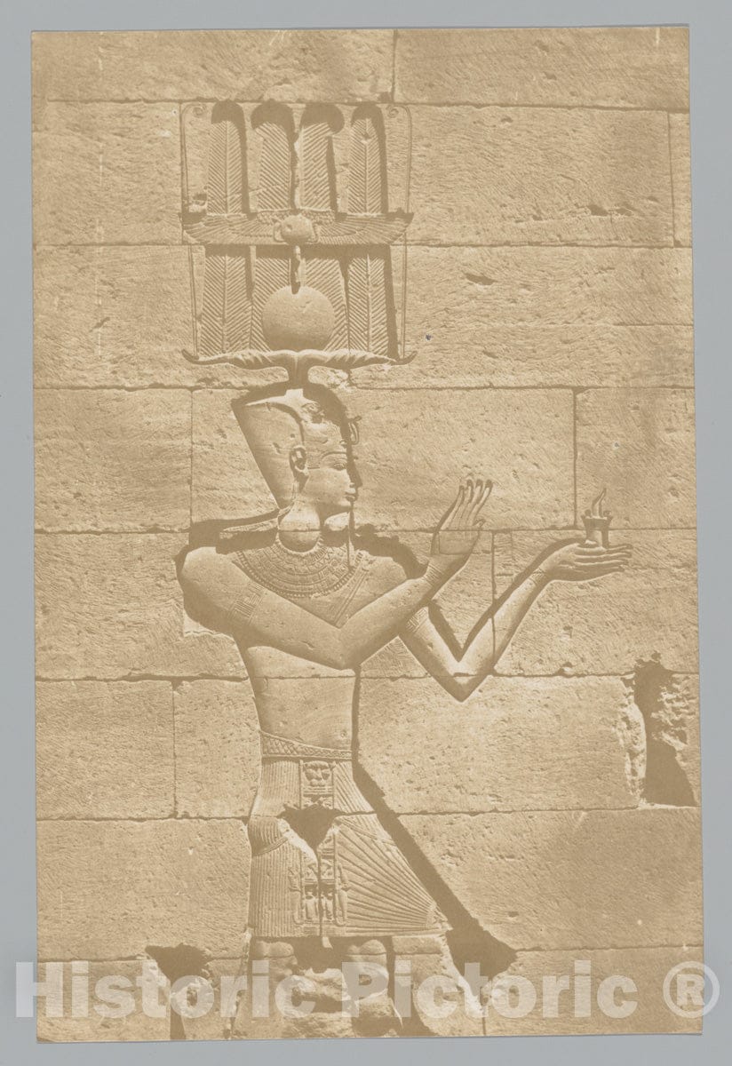 Photo Print : Maxime Du Camp - Kalabscheh, Sculpture de la façade postérieure du Temple. : Vintage Wall Art